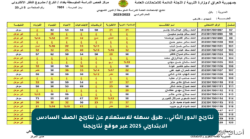 نتائج الدور الثاني.. طرق سهلة للاستعلام عن نتائج الصف السادس الابتدائي 2025 عبر موقع نتائجنا